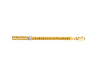 14K White & Yellow Gold Bracelet w/ Diamonds