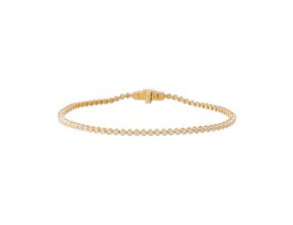 1CT Diamond Bezel Tennis Bracelet 14K Size 7"