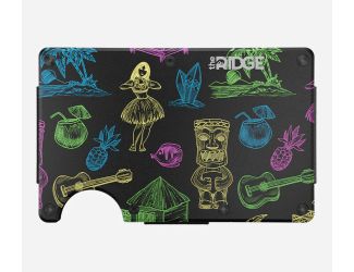 The Ridge Neon Tiki RFID-Blocking Wallet w/ Cash Strap & Money Clip