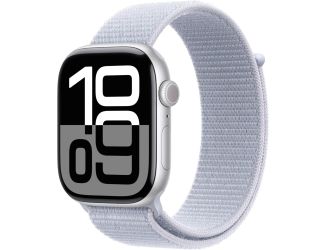 Apple Watch Series 10 GPS 46mm Silver Aluminum Case with Blue Cloud Sport Loop