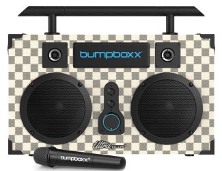 Bumpboxx Ultra+ Bluetooth Boombox with Microphone - White Checkered