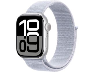 Apple Watch Series 10 GPS + Cellular 42mm Silver Aluminum Case with Blue Cloud Sport Loop