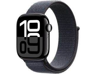 Apple Watch Series 10 GPS + Cellular 42mm Jet Black Aluminum Case with Ink Sport Loop