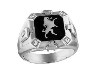 Crest of Bohemia Sterling Silver Diamond Ring - Size 11
