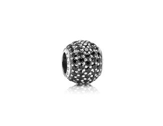 Silver and Black Pav Cubic Zirconia Ball