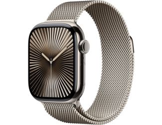 Apple Watch Series 10 GPS + Cellular 42mm Natural Titanium Case with Natural Milanese Loop