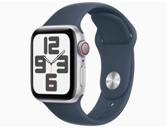 Apple Watch SE GPS + Cellular 40mm Silver Aluminum Case with Denim Sport Band - M/L