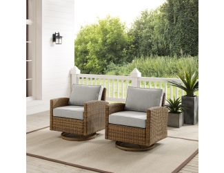 Bradenton 2Pc Outdoor Wicker Swivel Rocker Chair Set