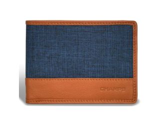 Denim Leather Bi-Fold Wallet Size 4.5" x 3.25"