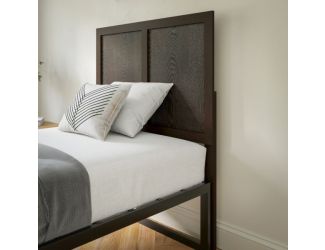 Contemporary Full Size Three Panel Wooden Headboard Only in Dark Brown