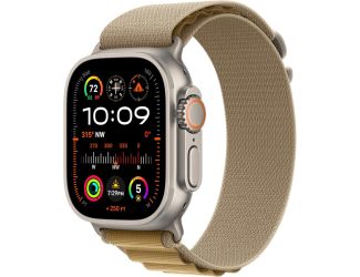 Apple Watch Ultra 2 GPS + Cellular 49mm Natural Titanium Case with Tan Alpine Loop - Small