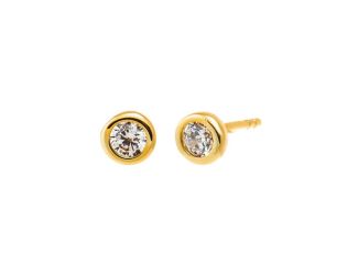 Mini CZ Bezel Stud Earring Size 5MM