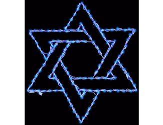 42"H x 36"W Star of David, Hanukkah LED Lights, Large Outdoor Decoration