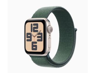 Apple Watch SE GPS 40mm Starlight Aluminum Case with Lake Green Sport Loop