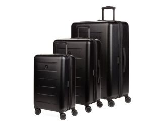 8020 3pc Expandable Hardside Luggage Spinner Set Black