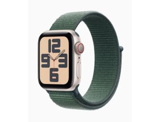 Apple Watch SE GPS + Cellular 40mm Starlight Aluminum Case with Lake Green Sport Loop