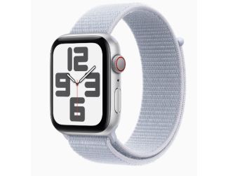 Apple Watch SE GPS + Cellular 40mm Silver Aluminum Case with Blue Cloud Sport Loop