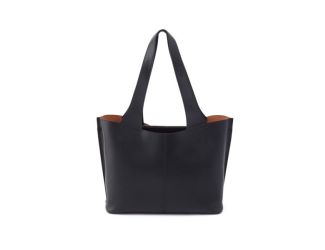 Vida Large Pebbled Leather Tote Black
