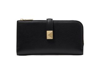 Deco Zip Slim Wallet - Black