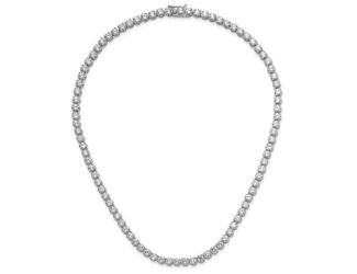 Sterling Silver Cheryl M Rhodium-plated CZ Necklace
