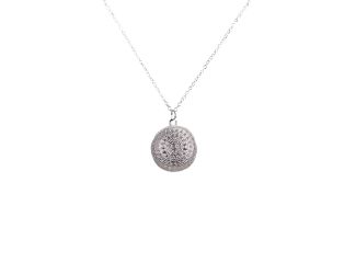 Art Deco Disc Pendant in Silver