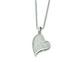 Sterling Silver and CZ Heart Necklace