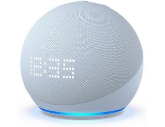 Amazon Echo Dot (5th Gen, 2022 release) with clock Smart speaker with clock and Alexa-Sky Blue