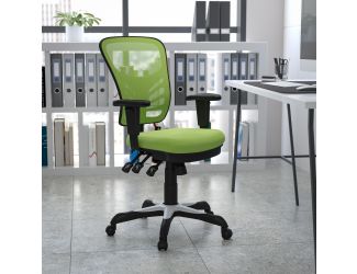 Mid-Back Green Mesh Multifunction Ergonomic Office Chair with Adjustable Arms
