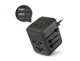 HyperGear WorldCharge Universal Travel Adapter with USB-C Blk