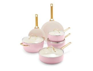 Reserve Ceramic Nonstick 10pc Cookware Set Blush