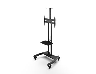 Mobile TV Mount with Adjustable Shelf: 37" - 65" TVs