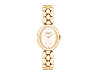 Ladies' Sammy Oval Gold-Tone Stainless Steel Watch Silver White "C" Dial