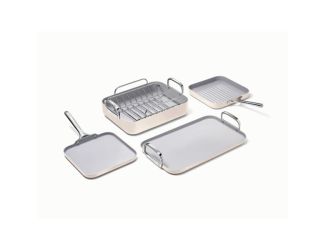 5pc Square Cookware Set Cream