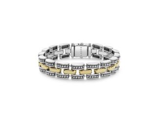 Two-Tone Caviar Link Bracelet Size 7.25"