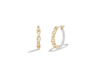 Mixed Chain Hoop Earrings