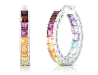 Inside-Out Gemstone Hoops
