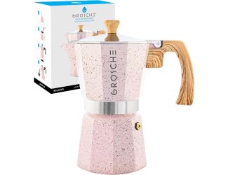 Stovetop Espresso Coffee Maker: Milano Stone - Blush Pink, 6 cup