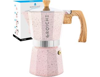 Stovetop Espresso Coffee Maker: Milano Stone - Blush Pink, 12 cup