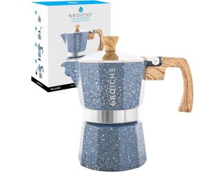 Stovetop Espresso Coffee Maker: Milano Stone - Indigo Blue, 3 cup