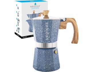 Stovetop Espresso Coffee Maker: Milano Stone - Indigo Blue, 6 cup