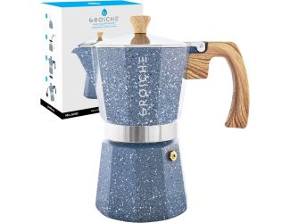 Stovetop Espresso Coffee Maker: Milano Stone - Indigo Blue, 9 cup