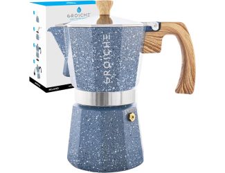 Stovetop Espresso Coffee Maker: Milano Stone - Indigo Blue, 12 cup