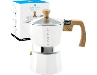 Stovetop Espresso Coffee Maker: Milano - White, 3 cup