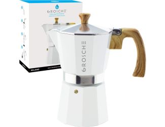 Stovetop Espresso Coffee Maker: Milano - White, 6 cup