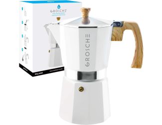 Stovetop Espresso Coffee Maker: Milano - White, 9 cup