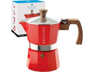 Stovetop Espresso Coffee Maker: Milano - Red, 3 cup