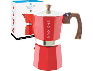 Stovetop Espresso Coffee Maker: Milano - Red, 9 cup