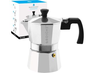 Stovetop Espresso Coffee Maker: Milano - Silver, 3 cup