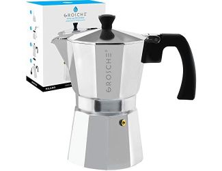 Stovetop Espresso Coffee Maker: Milano - Silver, 6 cup