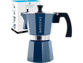 Stovetop Espresso Coffee Maker: Milano - Blue, 6 cup